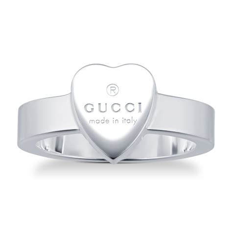 gucci trademark heart silver ring|heart ring with gucci trademark.